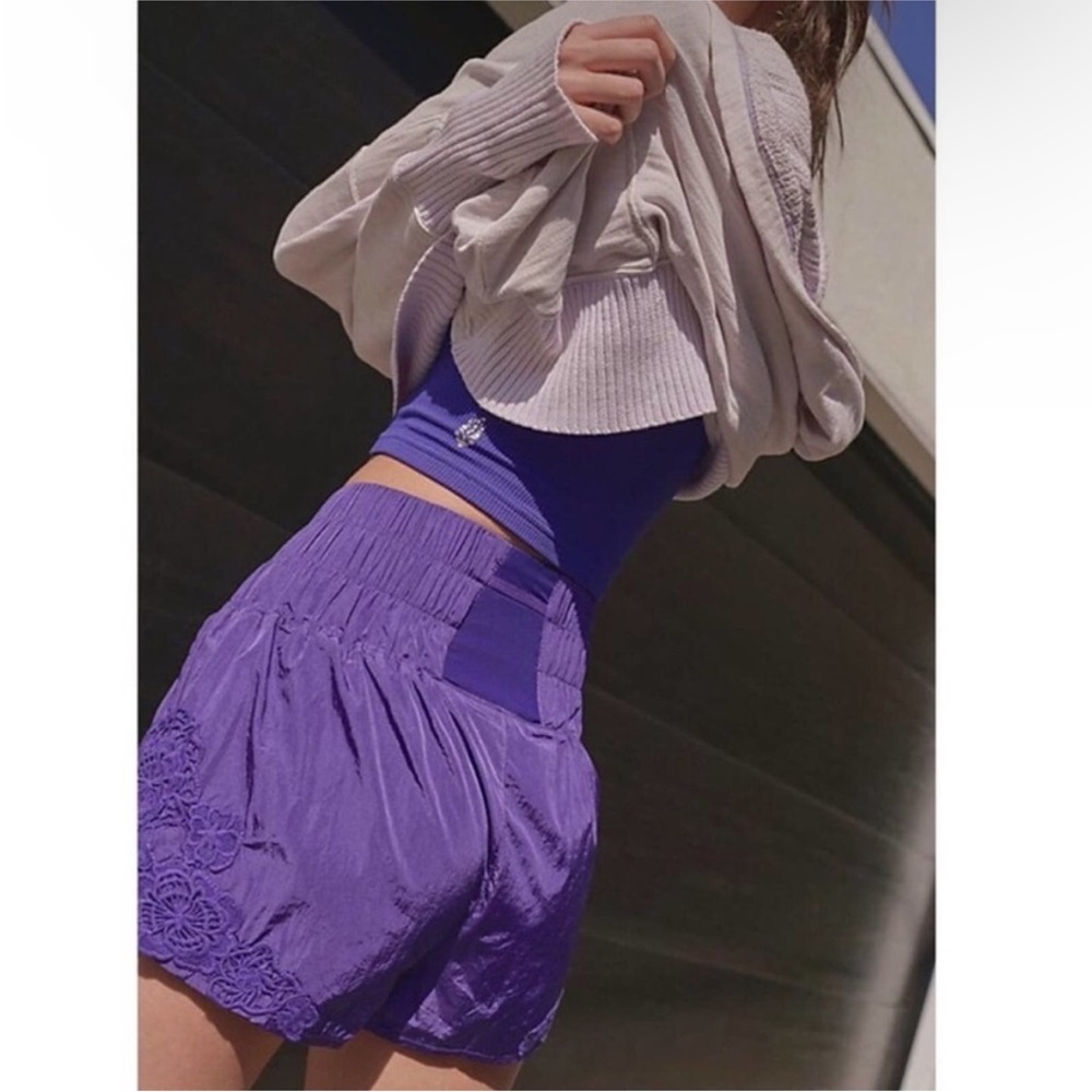 New Free People Movement Crochet Purple Athletic the way home shorts